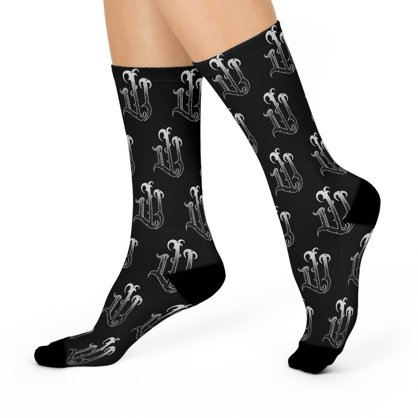 Jasper White Monogram Socks