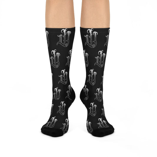 Jasper White Monogram Socks